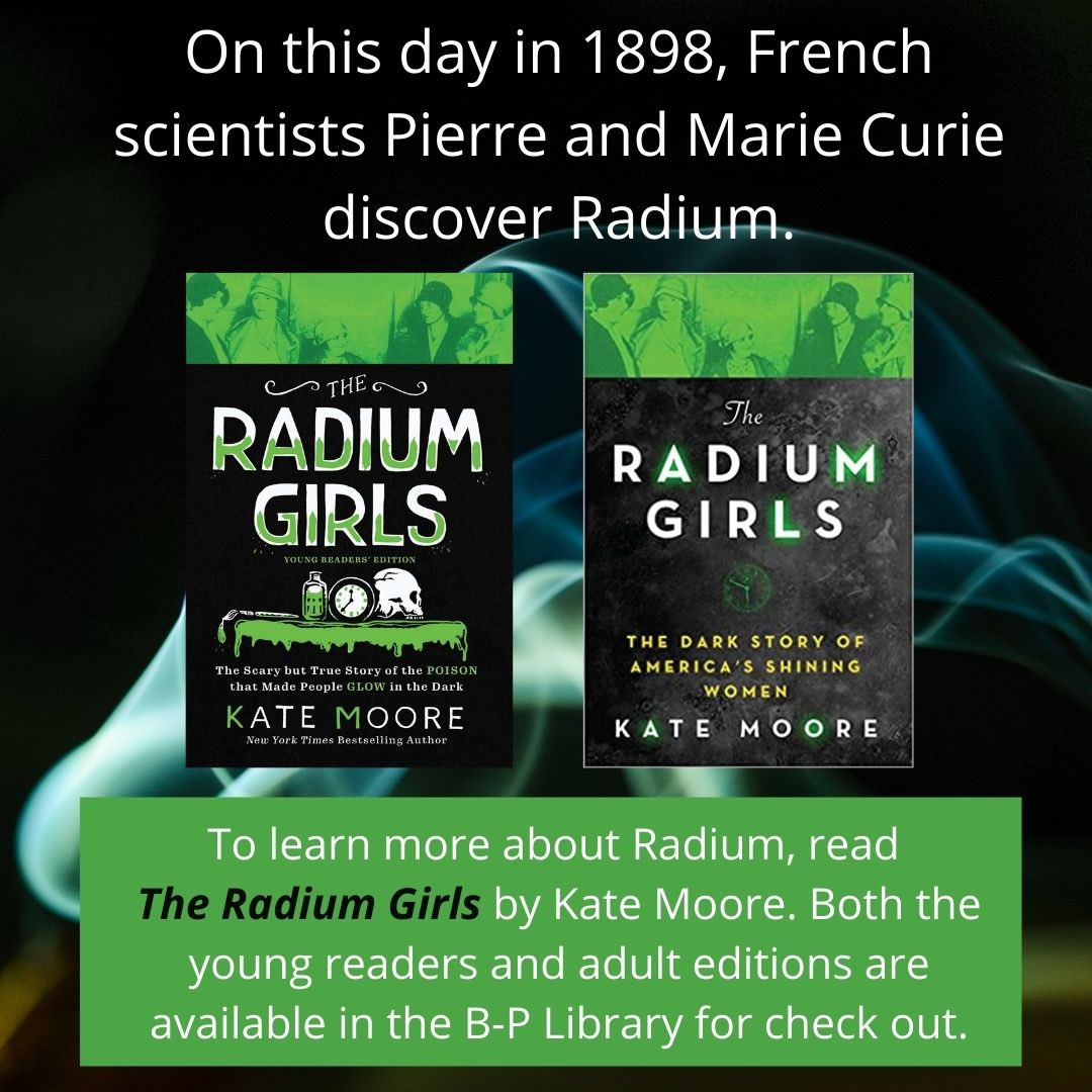 BPRTlib's tweet image. @bristolplymtech #radiumgirls #katemoore #librarylife #Science 🧪