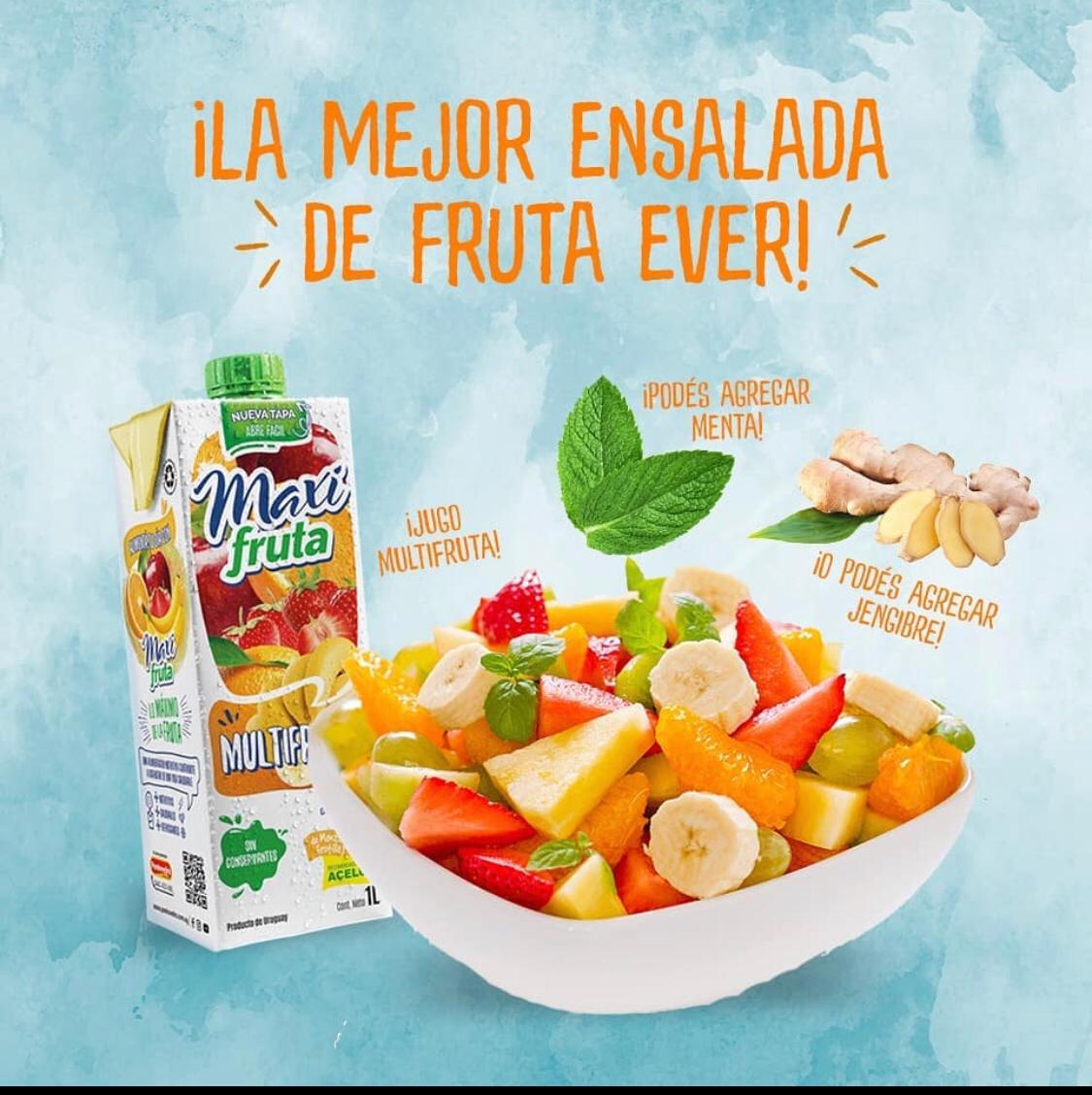 JMaxifruta's tweet photo. Empezá el Año cuidándote desde el primer momento. Por eso te ofrecemos este Tip Maxi Fruta: Agregale el Maxi Fruta que más te gusta a tu ensalada de frutas y disfrutá el sabor único. 

#MaxiFruta #Uruguay #Saludable #Verano2021 https://t.co/ilOy54xDHr