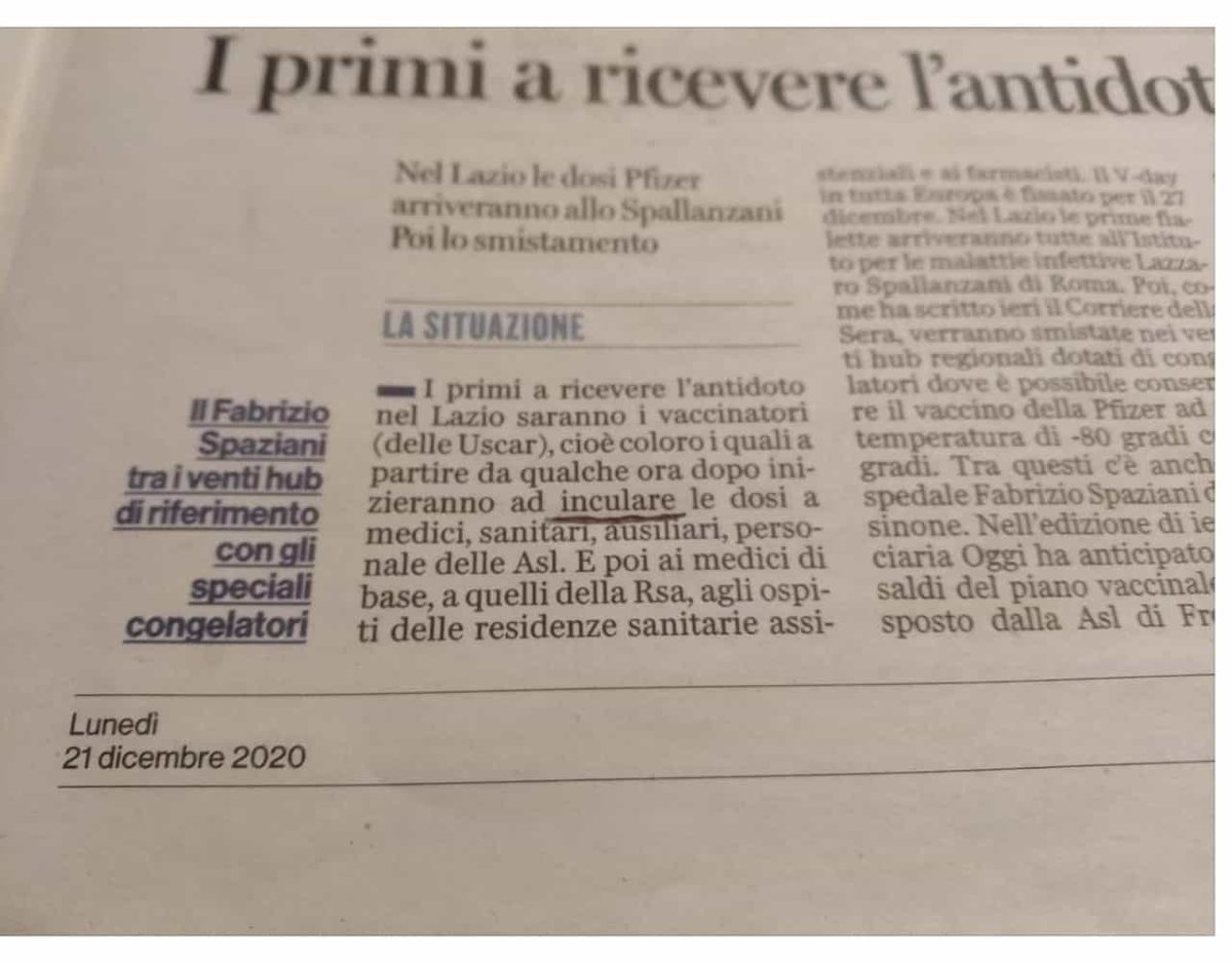 Curini's tweet photo. Ma allora il #vaccino non lo si prende più via 💉 ? E questo vale anche per i #politici? Chiedo eh...”#inculare il vaccino” is the new black...#giornalismi https://t.co/pMCpzgWV6K