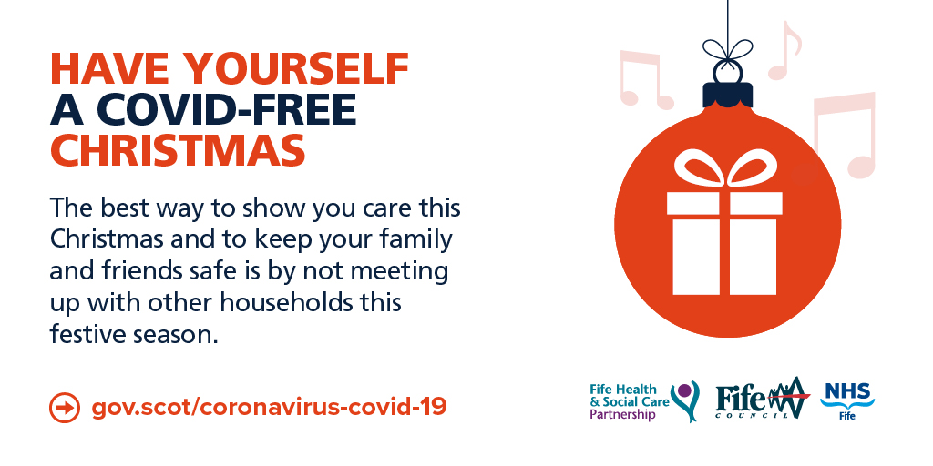 FifeCouncil's tweet image. Scottish Government has issued new guidance for the festive period.  Restrictions are being tightened to prevent the spread of a new, highly contagious strain of COVID-19. Please make sure you've the latest info
gov.scot/publications/c…
#stickwithitfife #2metresis #wearescotland
