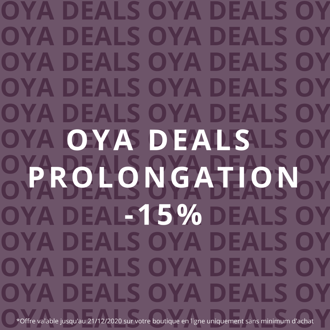 Dernières heures pour profiter des OYA DEALS ! 
15% de remise sur TOUT sans minimum d'achat. 
Rendez-vous sur notre boutique en ligne : bit.ly/2JLM51l