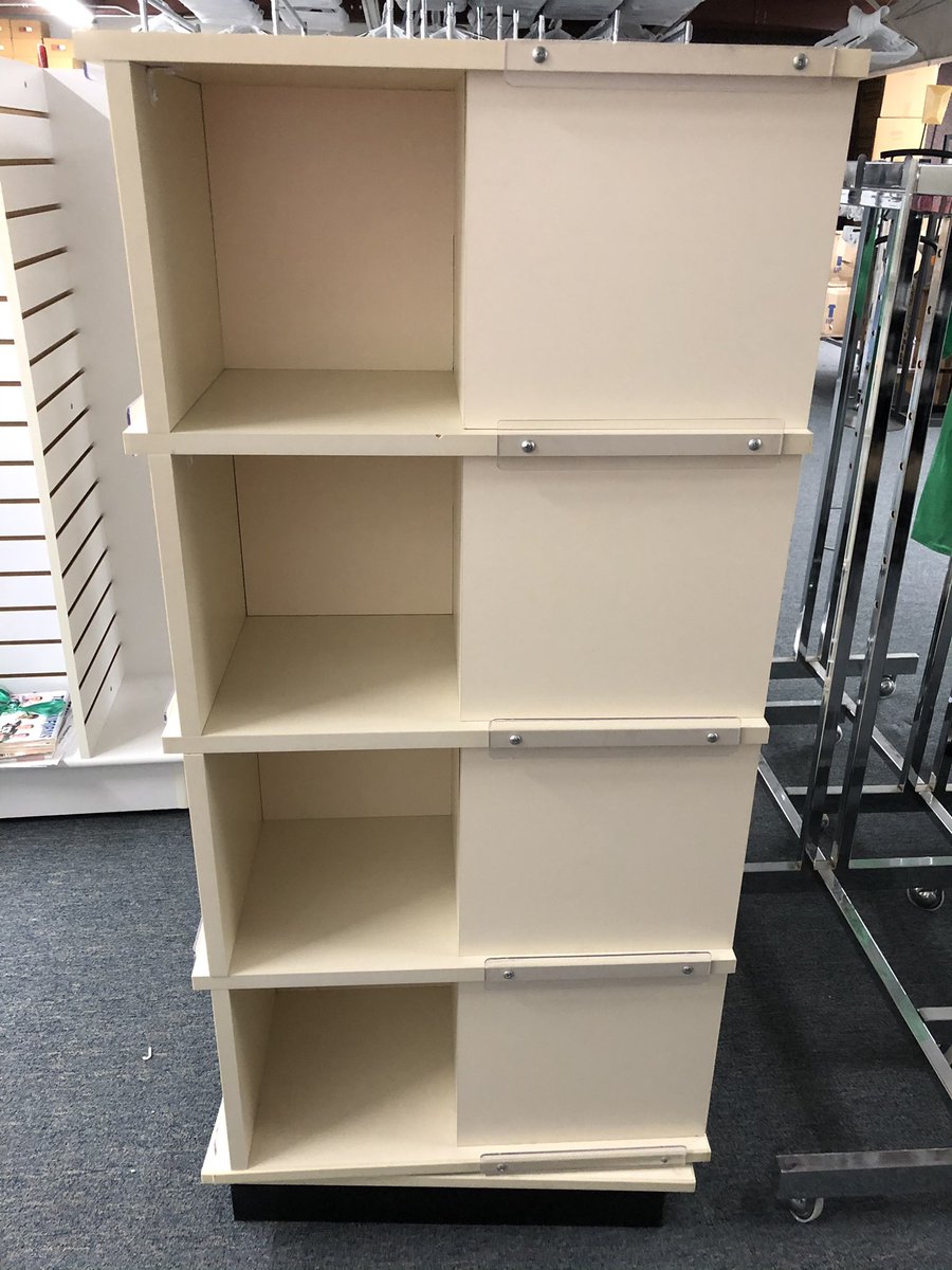 Anyone need some gondolas? Or t-shirt spinners? We’ve got some for sale! $50 as is and must be picked up by purchaser.