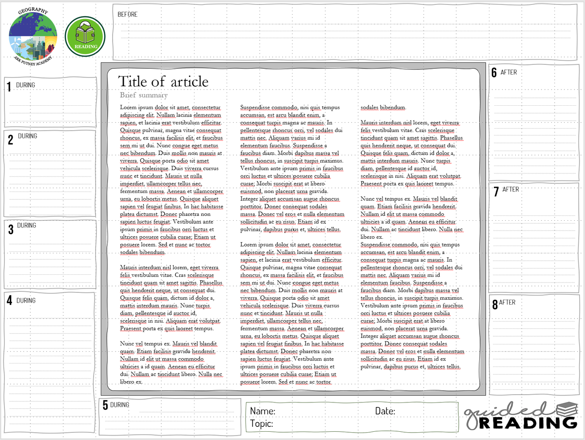 I have adapted <a href="/MrHand__/">Calvin</a>'s template to incorporate BDA (Before, During &amp; After) - more info on this here: files.eric.ed.gov/fulltext/ED489… (best bits page 28 onwards)

drive.google.com/file/d/1MLlzgL…

If you want more info on BDA - see: x.com/mr_perez5/stat…