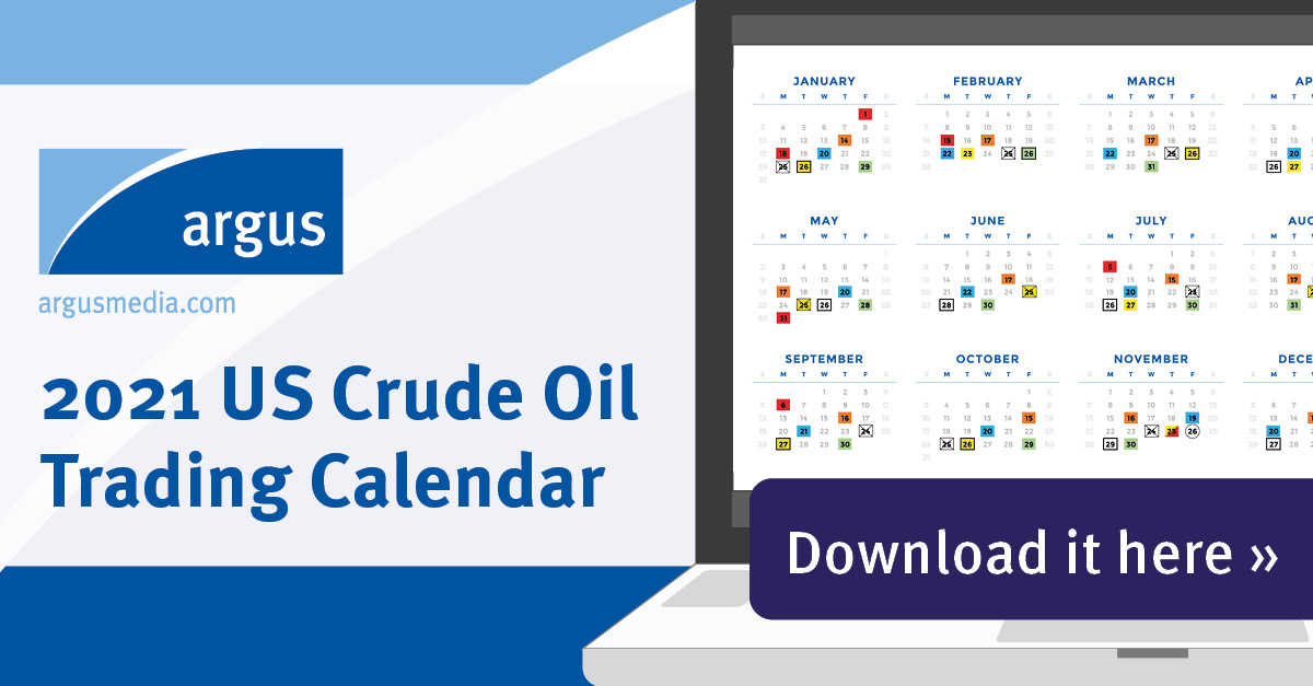 ArgusMedia's tweet photo. Prepare for 2021 before 2020 ends – download our free calendar outlining key US physical trade month, #WTI, #Brent, #Nymex and Argus dates. | https://t.co/5qcvkag8l9

#ArgusOil #crudeoil https://t.co/dtQBFSy8mq