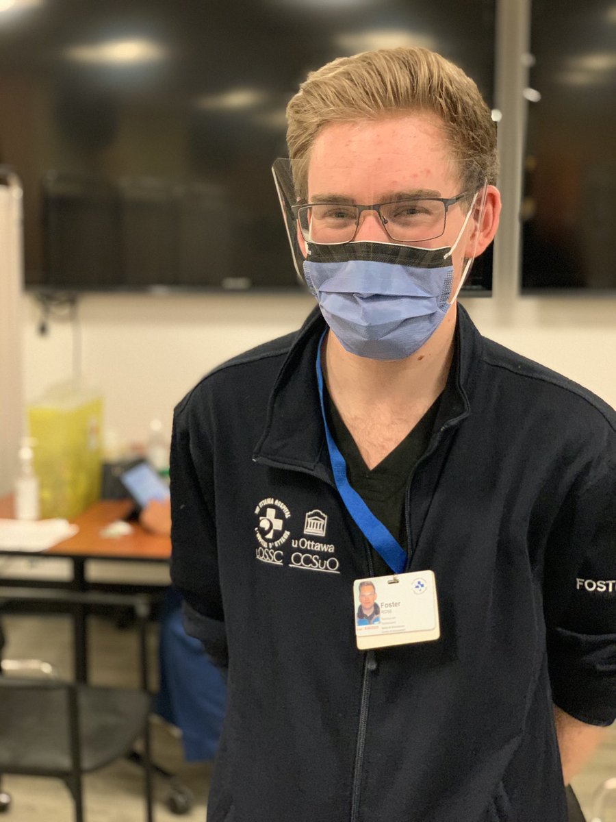gdposner's tweet photo. So proud of our @uOSSC simulation technicians who have been redeployed to the Covid vaccination clinic @OttawaHospital ! (Don’t worry, Ivan is trained as a nurse) https://t.co/d0i0lbFnPE