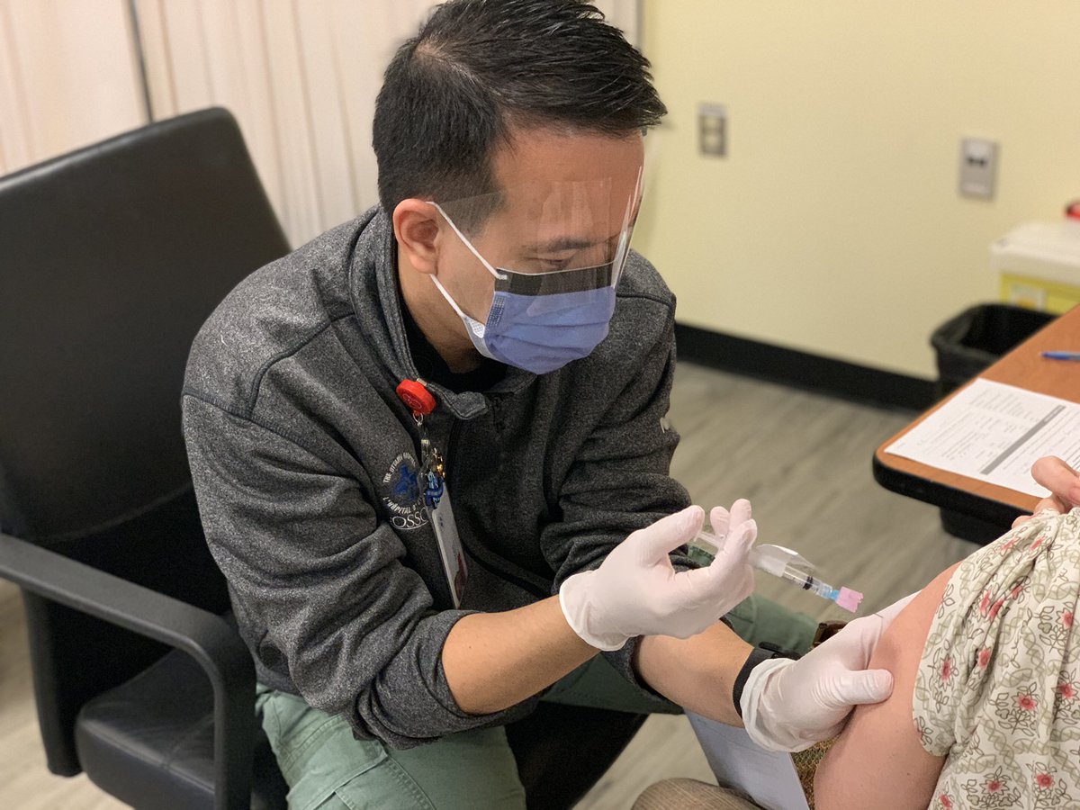 gdposner's tweet photo. So proud of our @uOSSC simulation technicians who have been redeployed to the Covid vaccination clinic @OttawaHospital ! (Don’t worry, Ivan is trained as a nurse) https://t.co/d0i0lbFnPE
