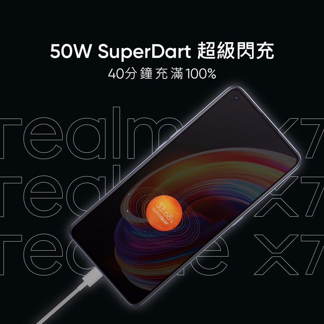 mobile365tech's tweet photo. Realme X7 Pro will be launched with a downgraded 50W SuperDart charger in the Taiwanese market.

#Taiwan #realmex7pro #Realme #mobile365tech https://t.co/AlYcBa6z9B