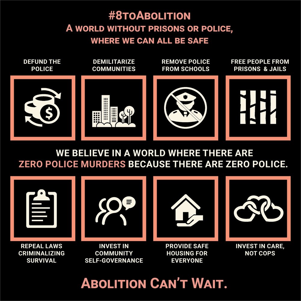  #8ToAbolition was the response of multiple organizers and activists to the ill conceived set of liberal reforms known as '8 Can't Wait,' it sparked discussion around the country on what a world without prisons and police could look like  …https://millennialsarekillingcapitalism.libsyn.com/8toabolition-featuring-nnennaya-amuchie-rachel-kuo-eli-micah-herskind-and-reina-sultan