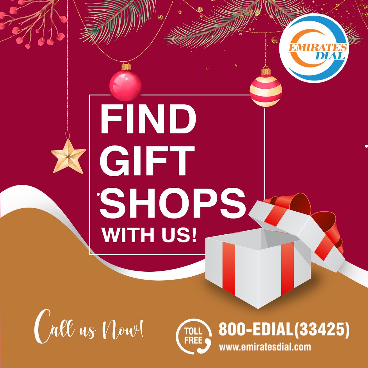 emirates_dial's tweet photo. Looking for a gift shop?
Just call Emirates Dial! ,to find best gift shops around you.

Tollfree number : 800 - eDial (33425).
To find anything in Dubai visit https://t.co/YomgQ40pJZ
#emiratesdialuae #emiratesdial #gift  #home #festive #TollFreeNumber #dubai #Locate #Christmas https://t.co/40Ggv3R1LO