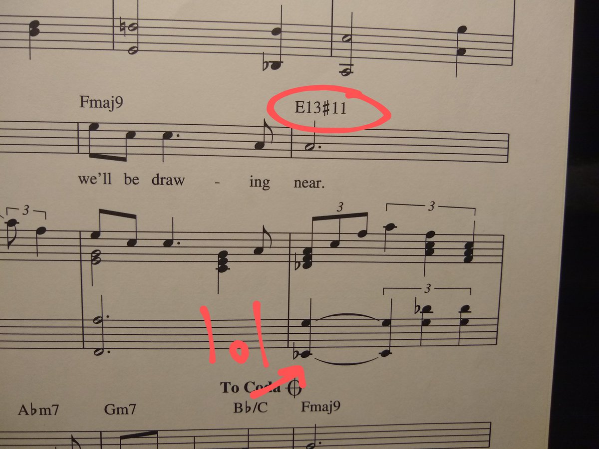 PTMusicGrind's tweet photo. Nothing says #Christmas like dominant 13 sharp 11 chords! #EditorPlease https://t.co/9rtrm5IsuM