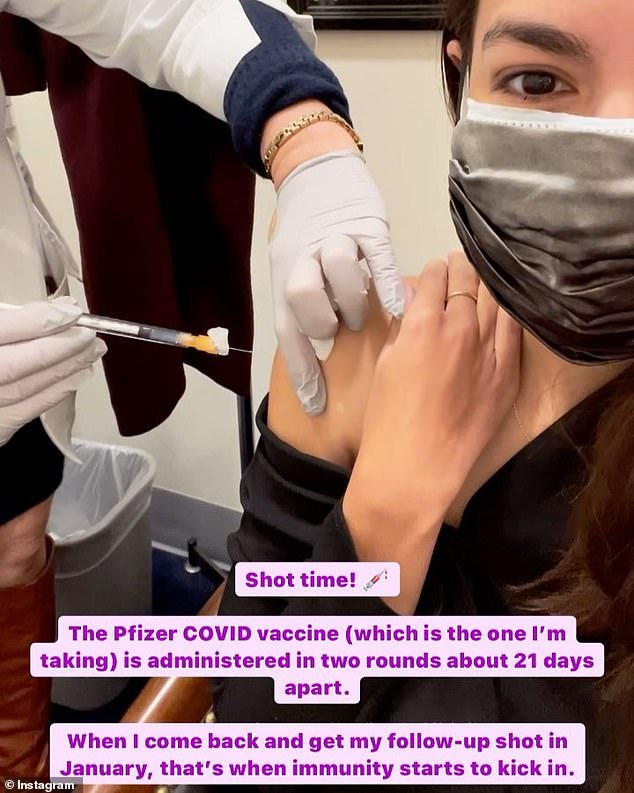 Congresswoman @AOC wore 2 masks to get her Covid vaccine... Surprised she didn't go full on Bio-Suit lol...