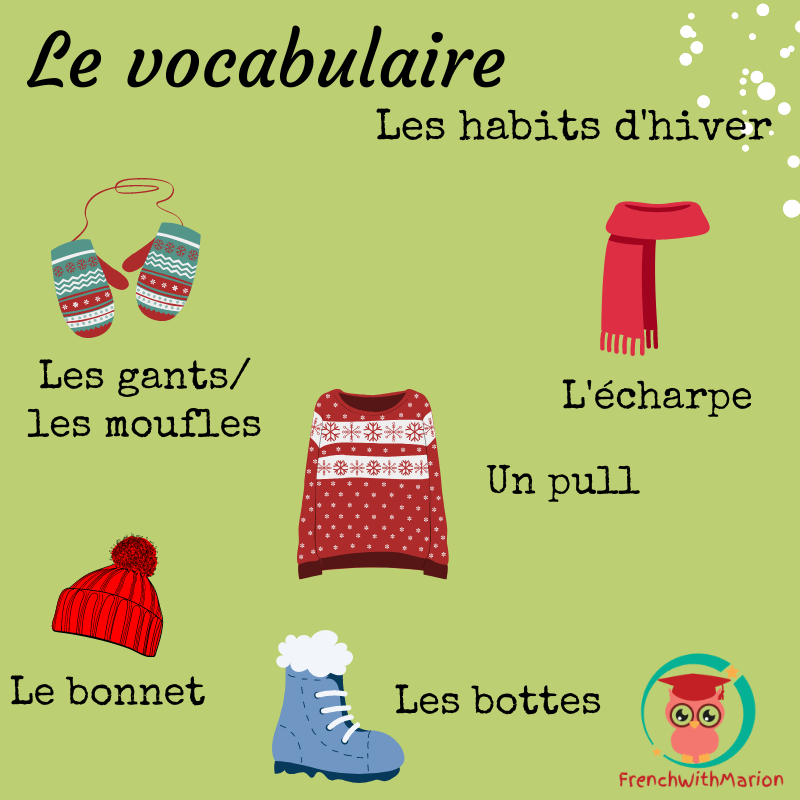 FrenchWthMarion's tweet photo. ❄️Qu'est-ce que vous aimez porter en hiver? ❄️
#winter #winterclothes #vocabulary #learnfrench #tefaq https://t.co/rQWK7LASu6