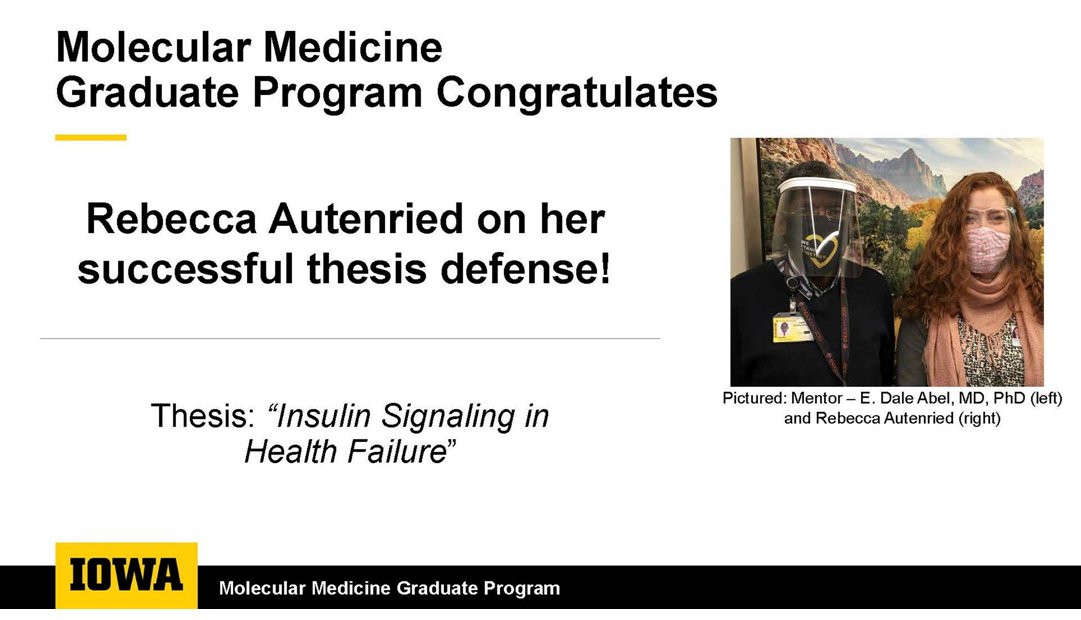 IowaMSTP's tweet photo. Congrats to #IowaMSTP student Rebecca Autenried! #BackToClinic https://t.co/3aEBgWsFri