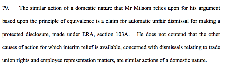 16/ (3) Whether there is a similar domestic claim to the EU claim for which the procedure/remedies are no more favourable than for the EU claim even if there are other domestic claims which do have more favourable procedures and remedies.