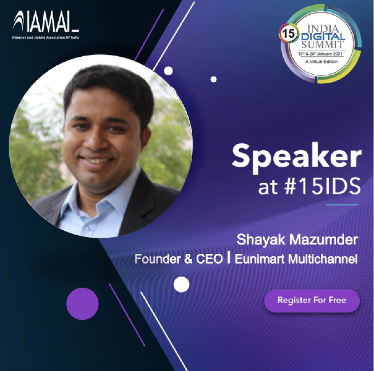 IAMAIForum's tweet photo. Join us for one of its kind India Digital Summit 2021 is hosted by #IAMAI on 19th & 20th January | Virtual Conference. Catch "@ShayarTravels" #live in action.
Register now:https://t.co/cYBbwJI2UM
#IDS15 #DigitalCommerce #EmergingTech #eSports
@FCCUpdates @IamaiSF @Mobile10X https://t.co/OxMyBogo8H