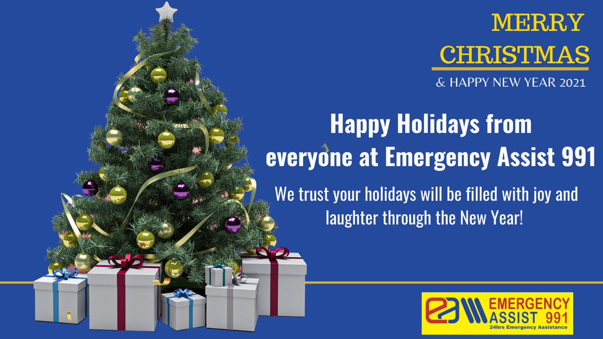 Happy holidays from everyone at Emergency Assist 991. We trust your holidays will be filled with joy and laughter through to the new year.
Please abide by the rules of the road, and in an emergency dial 991.
#Holidays #Christmas #NewYear #EmergencyAssist991