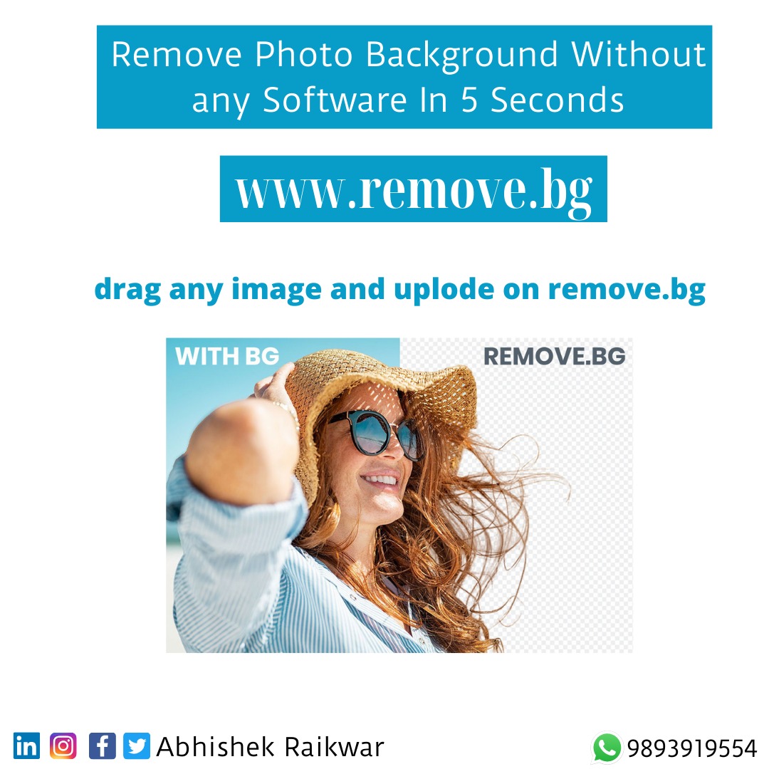 Digitalabhishe's tweet image. How to Remove Background in less than 5 seconds without any software .

follow me for valuable Content 

#digitalbranding #backgroundremoval