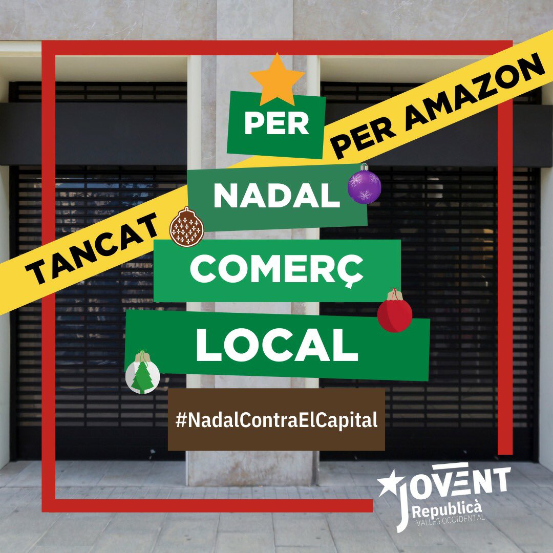JoventRubi's tweet photo. PER NADAL, COMERÇ LOCAL! 🛍

👐 Comprem als nostres barris. 

🌱 Apostem per un consum responsable.

♀ Trenquem amb la pressió estètica.

⚙️ Defensem els drets laborals.

👅 Potenciem la llengua.

#NadalContraElCapital https://t.co/wAyaK3uQxG