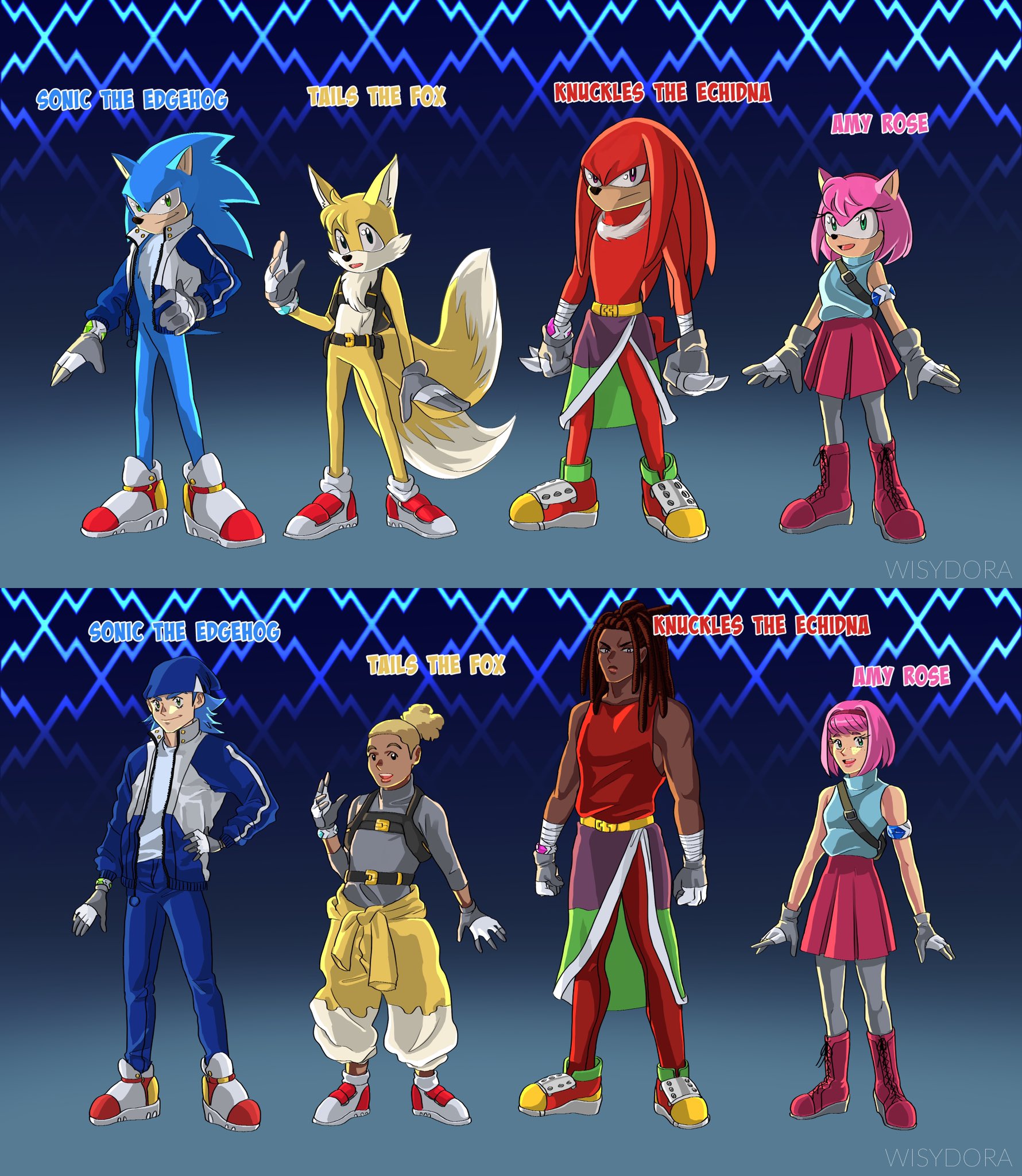 Human Sonic And Tails 8189 Safe, Artist:xamoel, Amy Rose, Metal