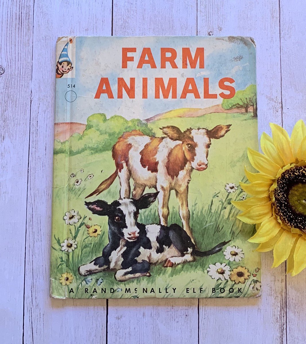 LadybugsTwo's tweet image. Vintage 1958 Farm Animals Book, Rand McNally, Elf Book, Children's Book, Storybook, Farm Book, Junk Journal, Picture Book, Bedtime Story #etsy #green #birthday #easter #red #readaloudbook #farmanimals #bedtimestory #vintagepicturebook #picturebook etsy.me/3my9dOk