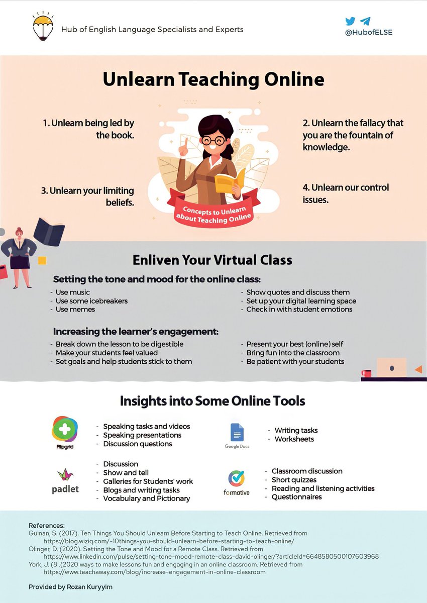 HubofELSE's tweet image. Tips and Tools for Online Teaching. #InstructionalTechnology #TESOL #HubofELSE