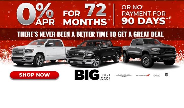 LibertyCDJR_'s tweet photo. End 2020 behind the wheel of a new #RamTruck with 0% APR for 72 months or NO PAYMENTS for 90 Days during the Big Finish 2020 Event! 

Shop all of our new #Ram inventory online here: https://t.co/ZWwzx2hNaD https://t.co/oM5GjyGWnK