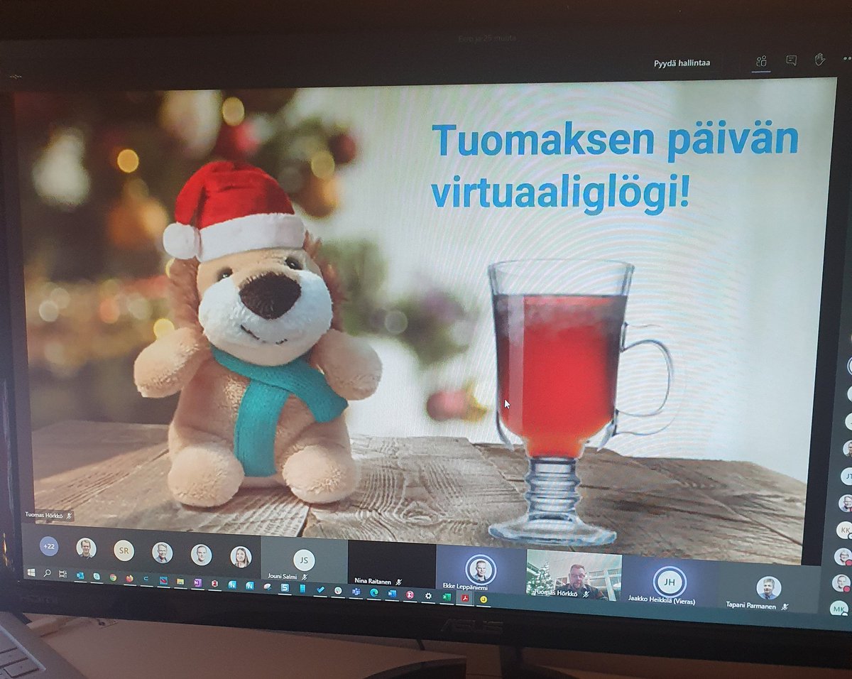 AnniHeilala's tweet photo. Perinteiset Tuomaksen päivän glögit tänä vuonna virtuaalisena 🎅🏻🎄 @ArimoMustonen nauratti meitä virtuaalisella stand upilla🎙
@Civilpoint @AssetpointOy @BuildpointOy #PointGroup https://t.co/OT2LbPdqou