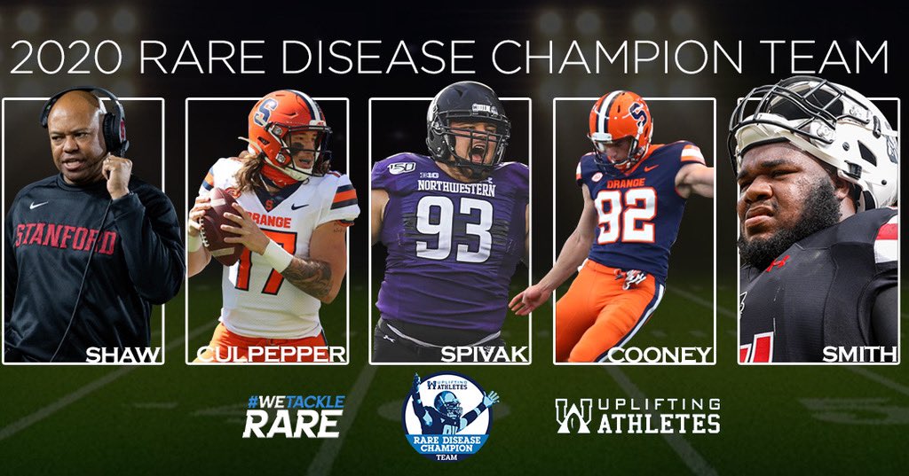 Uplifting Athletes (@upliftingath) on Twitter photo We are proud to announce the 2020 <a href="/UpliftingAth/">Uplifting Athletes</a> Rare Disease Champion Team. Each member is recognized for the positive and lasting impact they made on the Rare Disease Community. Thank you for all you have done to inspire hope to those impacted by rare diseases! #WeTackleRare We are proud to announce the 2020 <a href="/UpliftingAth/">Uplifting Athletes</a> Rare Disease Champion Team. Each member is recognized for the positive and lasting impact they made on the Rare Disease Community. Thank you for all you have done to inspire hope to those impacted by rare diseases! #WeTackleRare