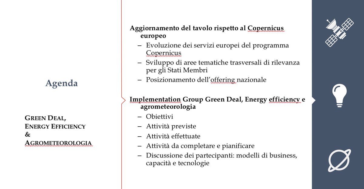 ISPRA_Press's tweet photo. #GreenDeal #energy efficency, agrometeorologia: incontro del coordinatore nazionale @CopernicusEU User Forum Andrea Taramelli con tavolo valorizzazione (imprese) e istituzioni pubbliche per fabbisogno e richieste in ambito #earthobservation https://t.co/fObDjYVIf9