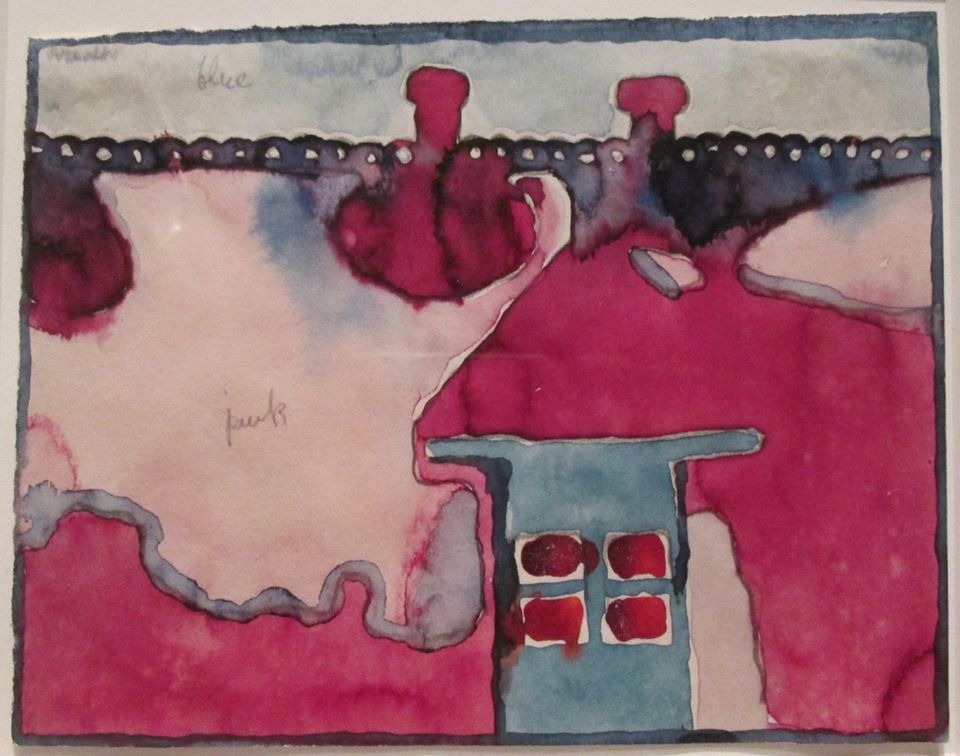 Georgia O’Keeffe, Untitled (Roof with Snow Study Sketch), 1916, watercolor on paper