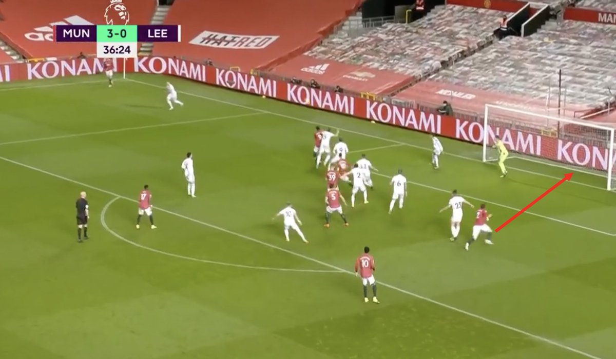 5. Set Pieces. MUN organized well in corners by again exploiting LEE’s man-man marking by either:(A) Holding off players and delaying. (B) Position closer to the ball, drag players closer e.g Martial. MUN as a result had space and time to win headers and run unmarked.