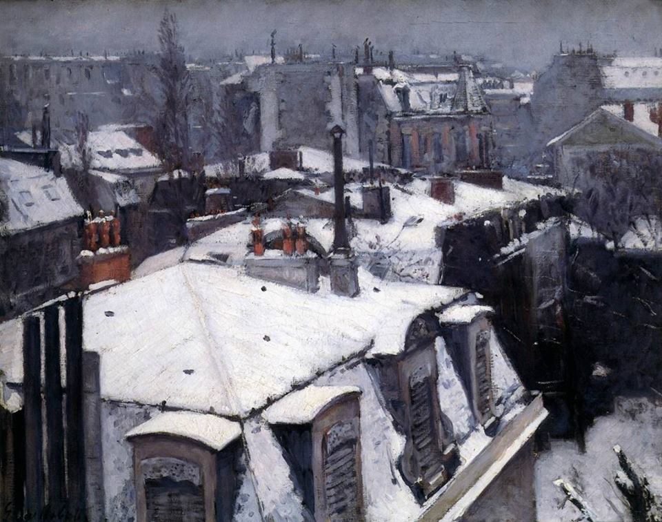 Gustave Caillebotte, Vue de toits, effet de neige / Rooftops in the Snow, Paris, 1878