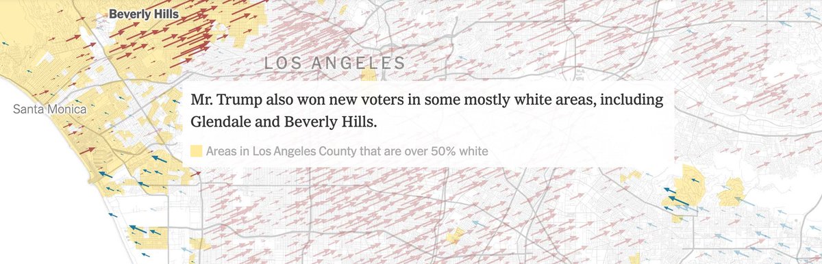 Possibly the only wealthy white area (in the country?) that shifted right in 2020: Beverly Hills.