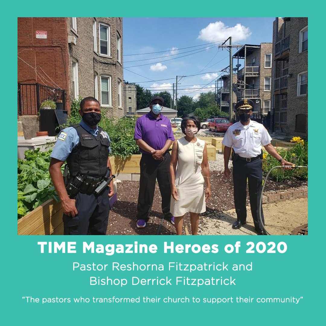 We are so proud of our community partners, Pastor Reshorna Fitzpatrick and her husband Bishop Derrick Fitzpatrick of Stone Temple Baptist Church, for being named TIME Magazine's Heroes of 2020! North Lawndale is on the map, y'all!