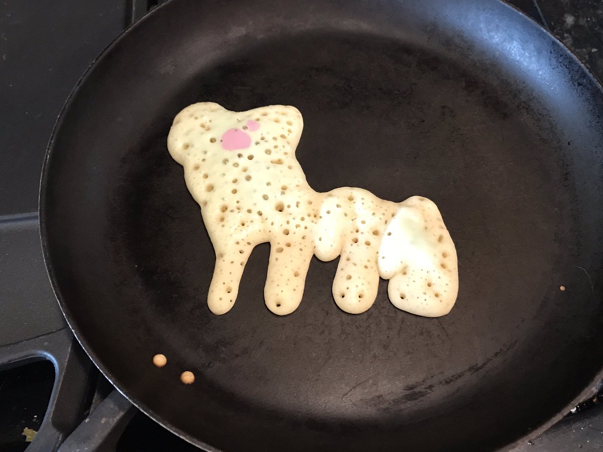 sirdiesel's tweet photo. My kid wanted me to make pancake art, so here’s Rudolph. My apologies to the real Rudolph, and also to God https://t.co/GVYtx0dBNP