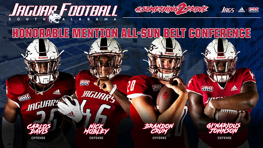 Congratulations to our honorable mention all-Sun Belt Conference selections this year, lets' build on this next fall! 💪😤

#MOBSquad | #Something2Prove