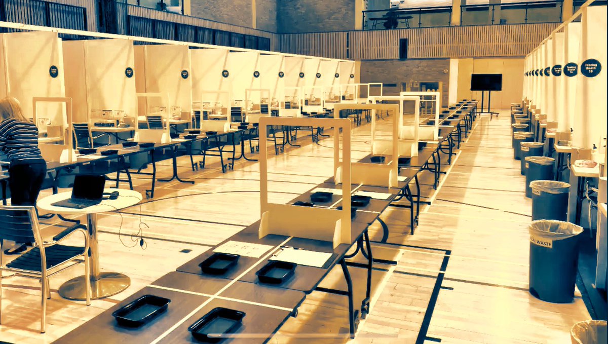 The sheer size of the space needed for the individual booths is incredible. Say goodbye to your sportshall if you’re going to do this properly and test up to 100 students per hour!