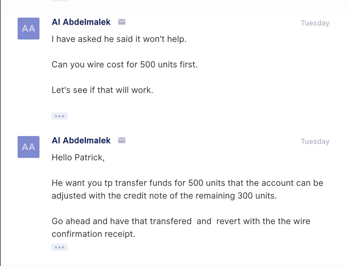 I stall for a bit, and he sends me 12 emails over the course of the next 5 days, each one more emphatic than the previous.He finally "budges" on the 200 units and changes it to 500. But he wants the refund immediately.He also keeps asking for my cell number.