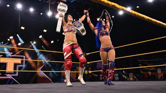 49 - Sasha Banks & Bayley vs Tegan Nox & Shotzi Blackheart [NXT] [17/06/2020]1/4