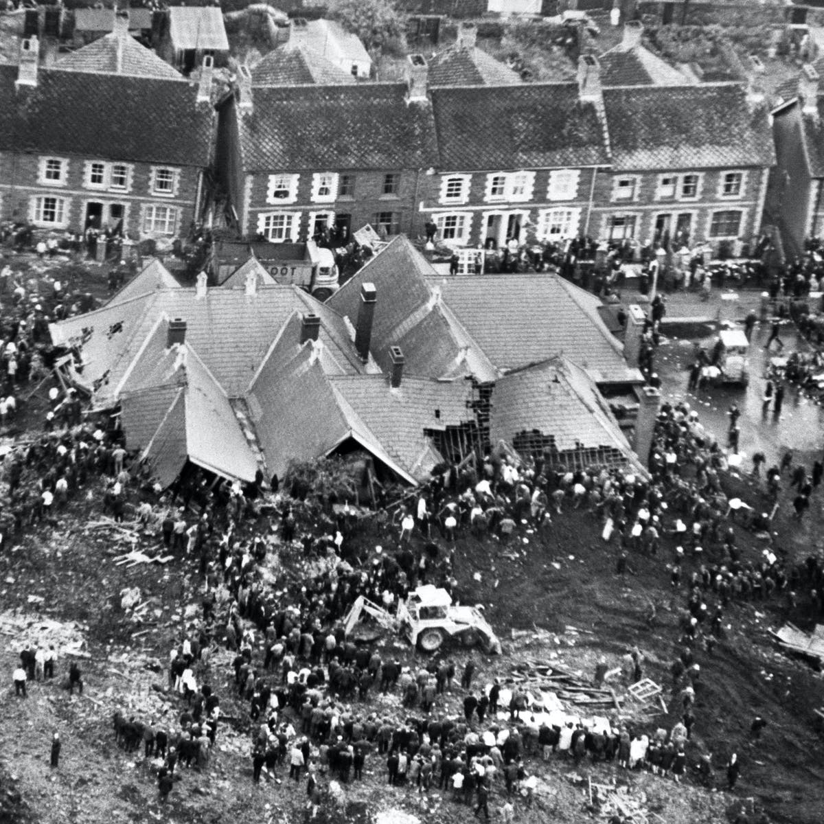 In October 1966, Jenkins watched TV news broadcasts of the Aberfan disaster. A spoil tip situated above the town had collapsed, sending a cascade of slurry towards Aberfan. It engulfed a local primary school and killed 144 people, most of whom were children at the school.