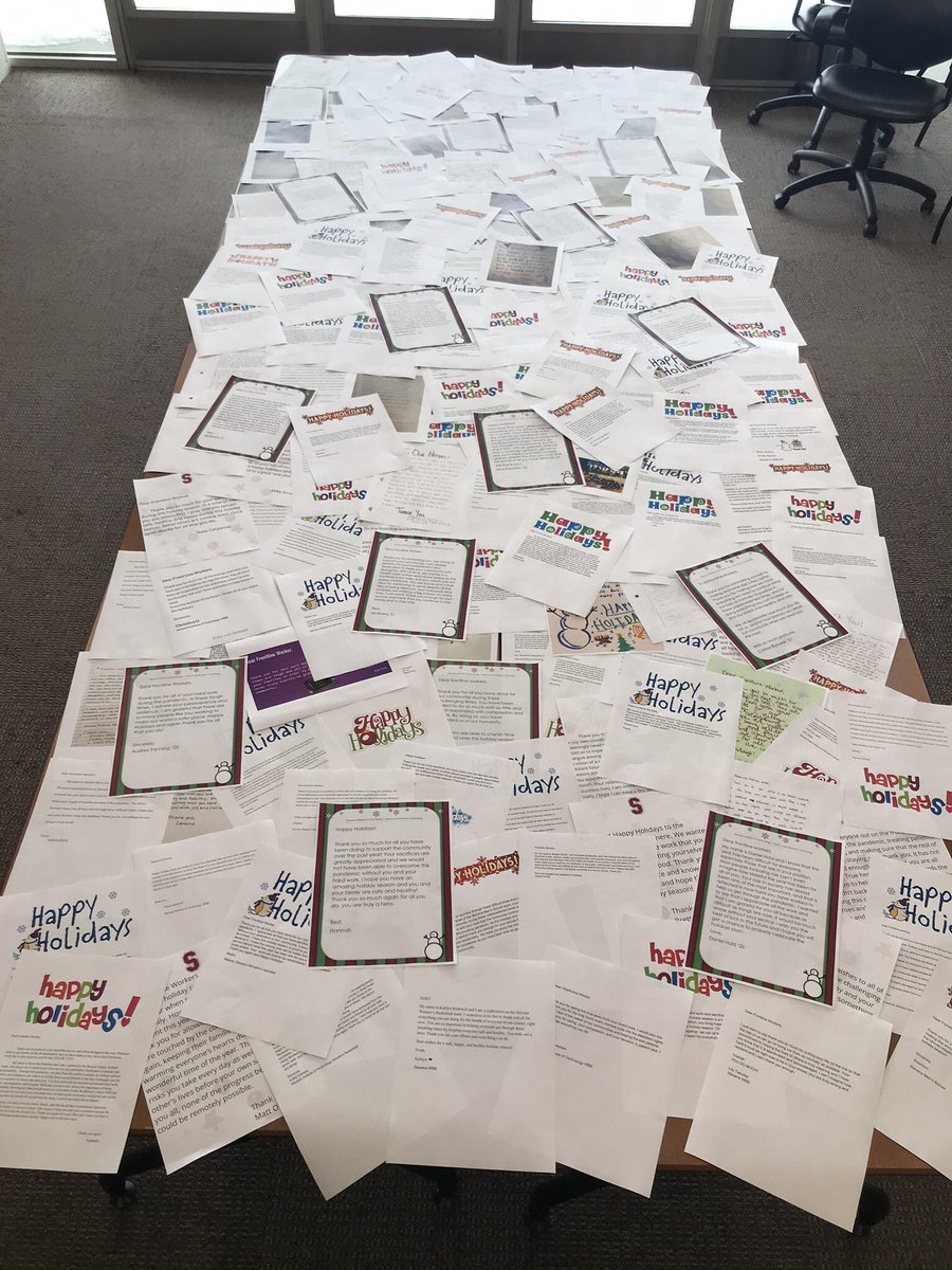 StevensSADev's tweet photo. Our student-athletes &amp; staff sent nearly 200 holiday letters to frontline workers at Hackensack &amp; Einstein Medical Center. Thank you to all the frontline workers!! https://t.co/uM6IWcf4Y7