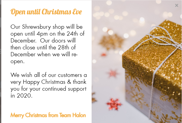 HalonMenswear's tweet photo. Our shop on the High Street in #Shrewsbury 🧐will be open until 4pm on Christmas Eve. We then close until the 28th of December 🎅
#TeamHalon would like to thank all of our customers for the continued support of our #business & wish everyone a very Merry #Christmas https://t.co/umqqDb3W55
