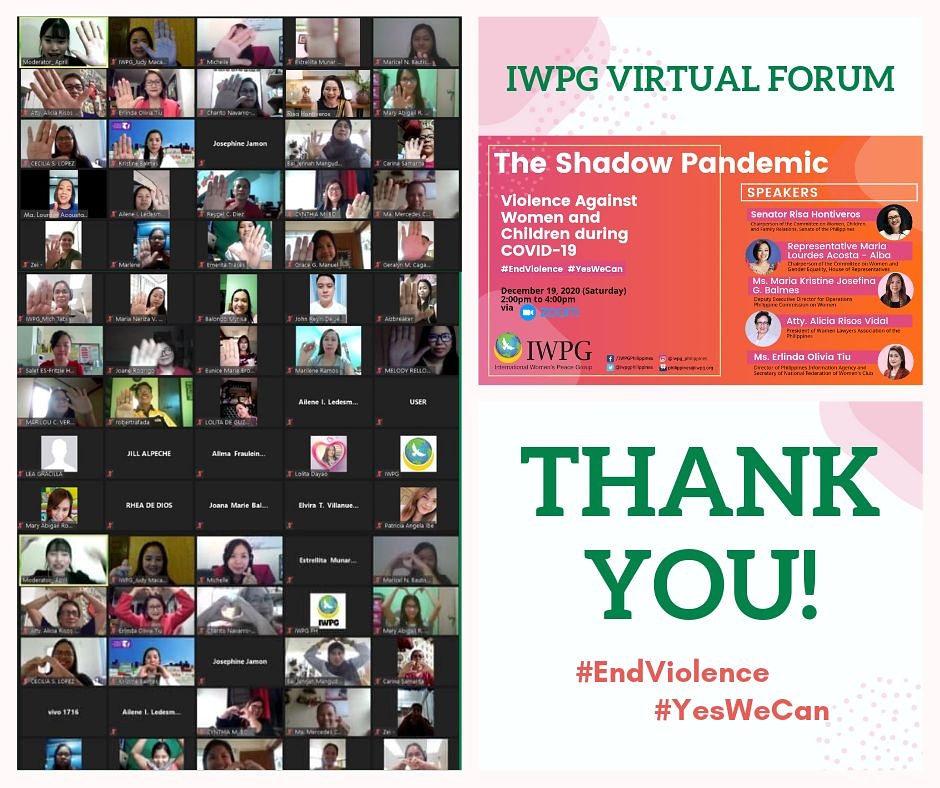 To all the speakers and participants,Thank you for being with us and it's truly amazing to see all of you working to end violence against women and children

Everyone has a role to play.
Change starts with you and me.

#EndViolence 
#YesWeCan