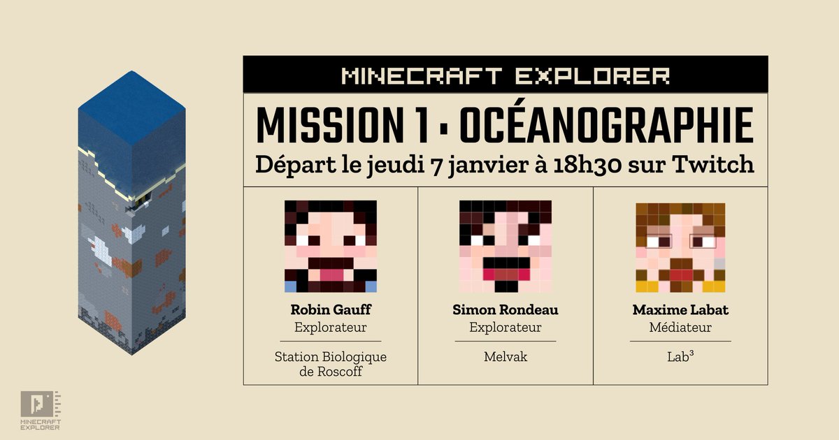 Asso_Conscience's tweet image. Peut-on réussir à étudier la diversité biologique présente dans les océans de #Minecraft ? 
Réponse en 2021 avec la mission 1 #MinecraftExplorer  #océanographie ! @maximelabat @RobinGauff @Melvak_ @thibaut_brunet #twitch 
➡collectifconscience.org/minecraft-expl…