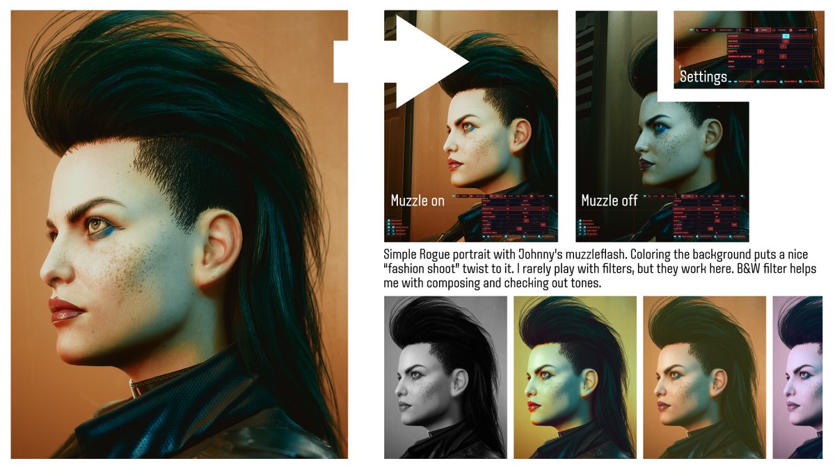 Berduu's tweet photo. Cyberpunk 2077 photomode tips. https://t.co/u64mIUt76T
