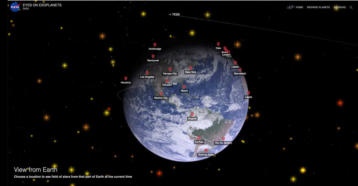earth image with locations to choose