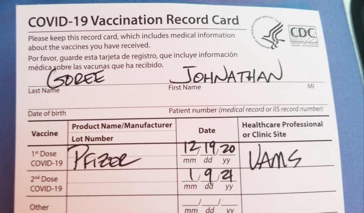 Saturday I received the Pfizer Covid-19 vaccination. I chose this T-shirt for my post shot photo because of the history of research atrocities in the Black American community (there are way more than Tuskegee). I have also personally felt both as a patient and a parent...