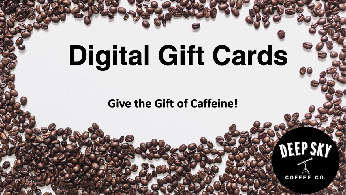 Just in time for Christmas: Digital Gift Cards for the coffee lovers in your life! Arrives to you at the speed of light! (Our coffee arrives almost as fast!) ⁠
⁠
⁠
#deepskycoffee #coffee #TampaCoffee #tampafoodies #gifts⁠ #giftcards #coffeesubscriptions #specialtycoffee