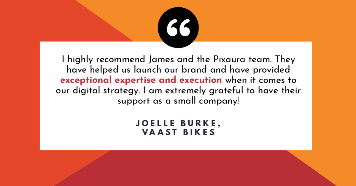 pixauradigital's tweet photo. โThey have helped us launch our brand & have provided exceptional expertise & execution when it comes to our digital strategy. I am extremely grateful to have their support as a small company!โ
@VAASTbikes, Joelle Burke
#pixaura #digitalmarketing #digitalmarketingagency https://t.co/0hdhloNYOQ
