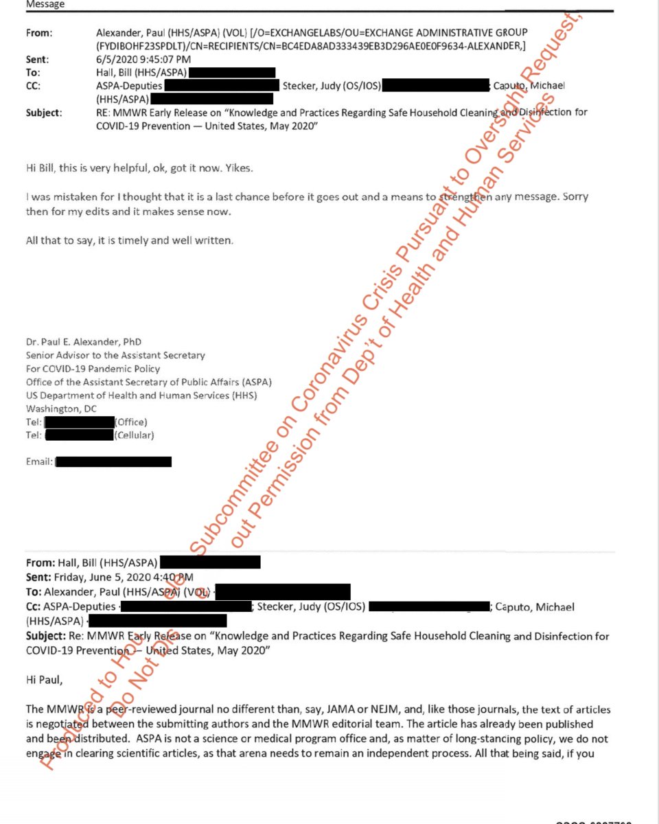 HOLY FUCKING BALLS - previously the Select Com only released 70 pages of internal emails  @HHSGov  @SecAzar  @CDCDirector  @SpoxHHSGuess how many pages are in the new tranche of documents?100? Nope200? NopeYou are so fucked